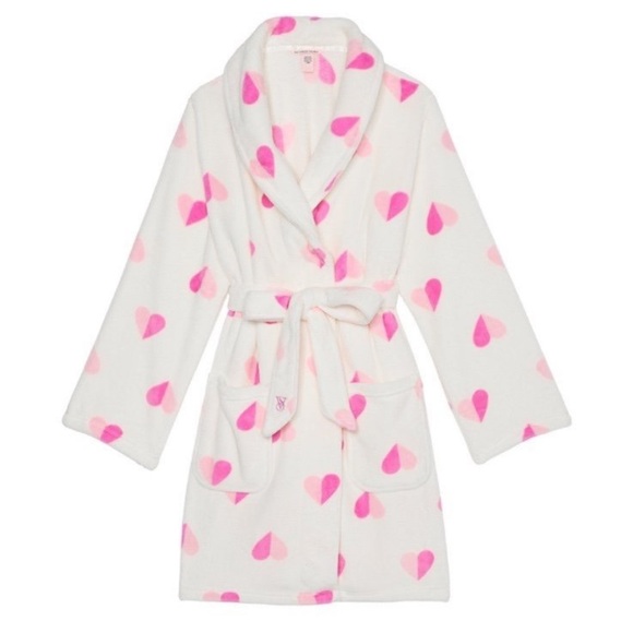 Women's Pink Heart Patterned Robe - Picture 1 of 5